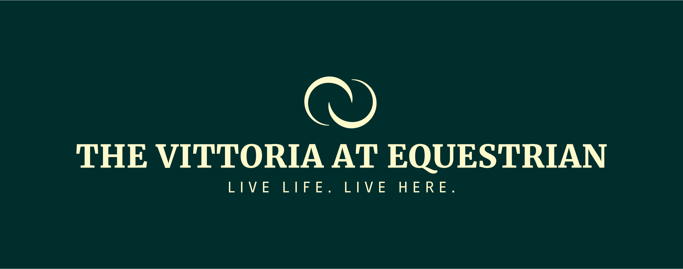 The Vittoria at Equestrian logo with the tagline